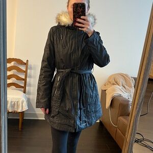 LAUNDRY by Shelli Segal fur hooded coat